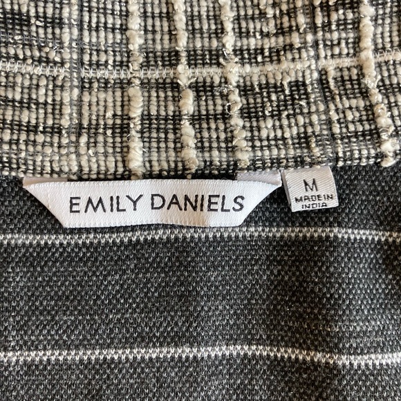 Emily Daniels Black White 44% Cotton 42% Polyester Zipper Closure Jacket size M - Picture 12 of 13